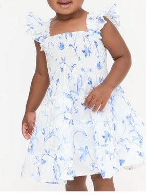Hill House The Tiny Ellie Nap Dress White & Blue Floral
